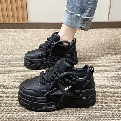 Women Sneakers Platform Casual Sports Star Design Vulcanized Shoes - Shello's Creative Boutique