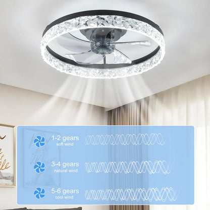 Ceiling Fan with Lights Dimmable LED – Modern Style & Smart Comfort for Your Home - Shello's Creative Boutique