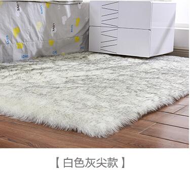 Artificial Wool Carpet Rectangle/Square garnish Faux Mat Seat Pad Plain Skin Fur Plain Fluffy Area Rugs Washable Home Textile Shello Creative Boutique
