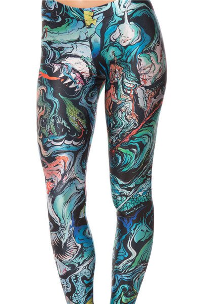 Merman Print Leggings for Women 