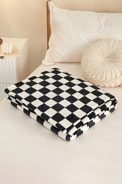 Black Checkerboard Throw Blanket - Soft Cosy Blanket - Shello's Creative Boutique