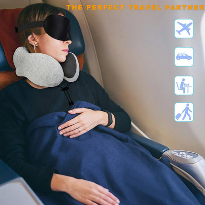 U Shaped Memory Foam Neck Pillows Soft Travel Pillow Neck Cervical Airplane - Shello's Creative Boutique