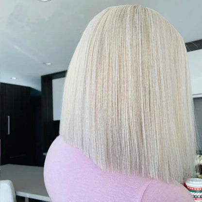 Women's Chemical Fiber Front Lace Wig Straight Hair Short Hair Headset Natural Hairline Wig - Shello's Creative Boutique