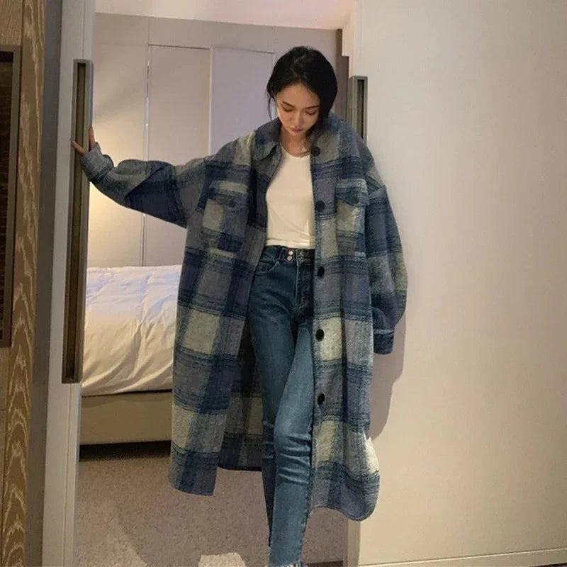Women Loose Long Woolen Coats - Shello's Creative Boutique