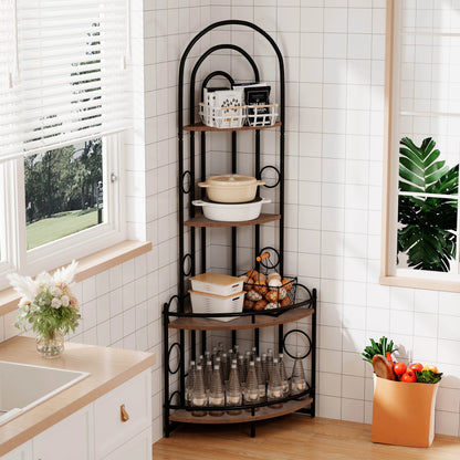 4-Tier Corner Bookshelf, Modern Style, Plant Stand with Metal Frame - Shello's Creative Boutique