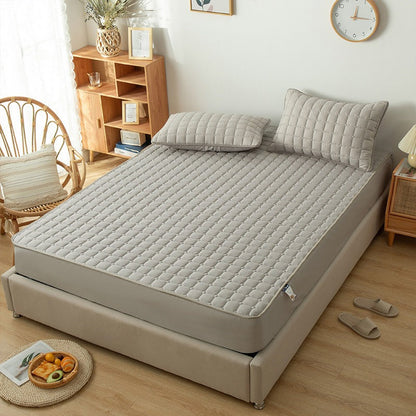 Waterproof Bed Linen with Elastic Bands Fitted Sheet Home Winter Solid Color Mattress Cover eprolo