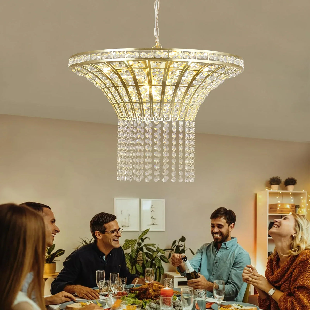 8-Light 23.6" Wide Crystal Waterfall Chandelier - Shello's Creative Boutique
