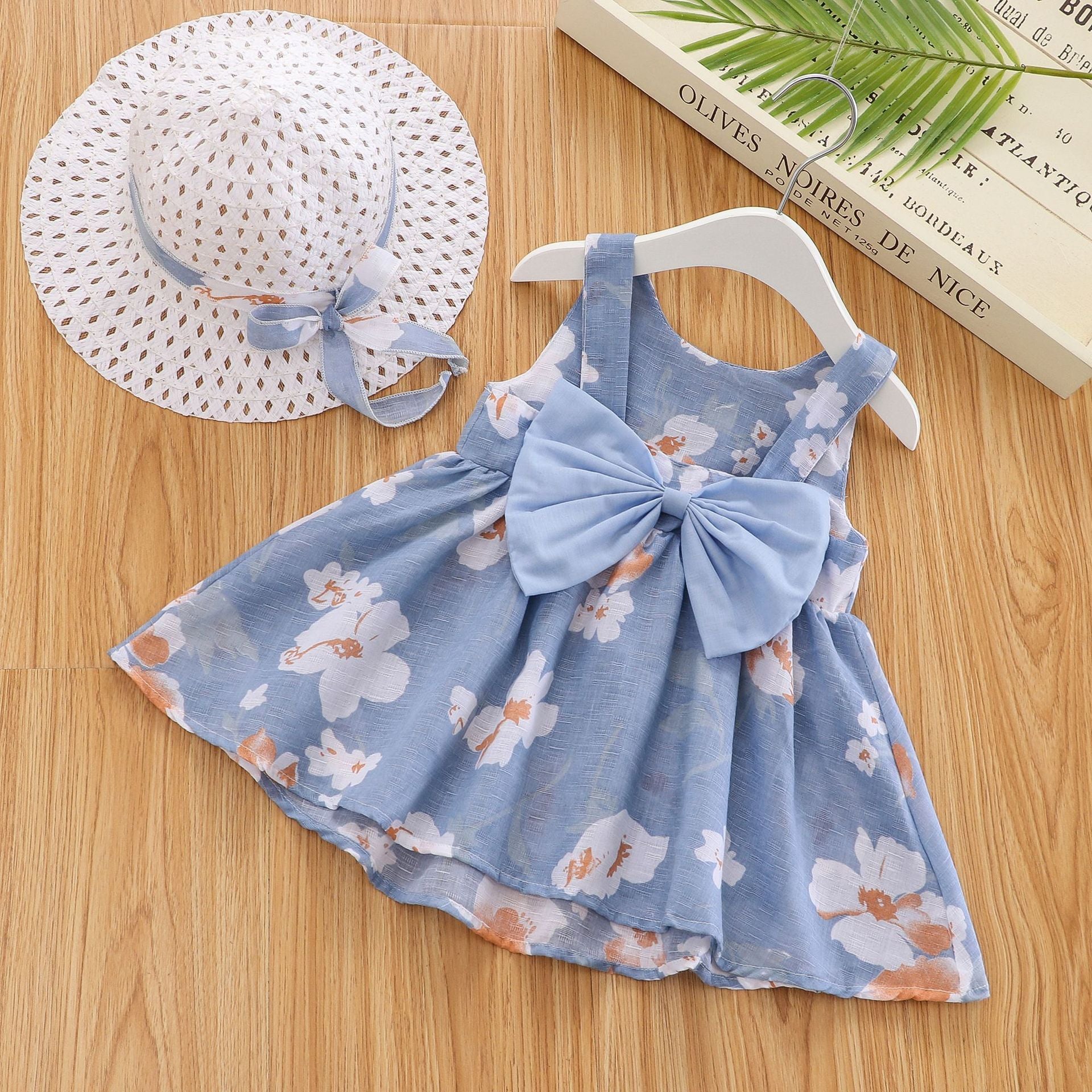 Summer New Girl Baby Vest Skirt Princess Dress 1-4 Years Old Chest Big Bow Flower Skirt Shello Creative Boutique