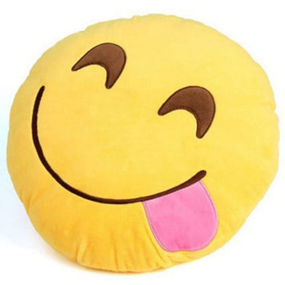 Adorable Emoji Face Pillow - 30cm Round Cushion for Kids & Adults