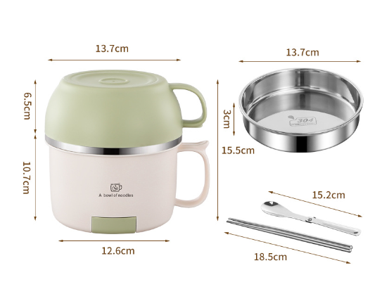 Anti-scalding 304 stainless steel lunch box instant noodle bowl with lid and handle lunch box eprolo