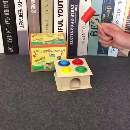 Wooden Hammer & Ball Knocking Table - Educational Toy Ages 1-3 - Shello's Creative Boutique