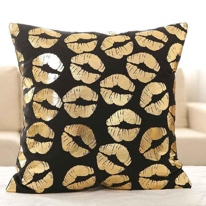 Luxurious Gold Foil Velvet Pillow Cover - Elegant 45x45cm Cushion - Shello's Creative Boutique