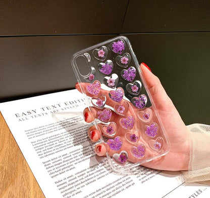 3D Love Heart Glitter Phone Case - Bling Soft Cover for iPhone 5 to XS Max