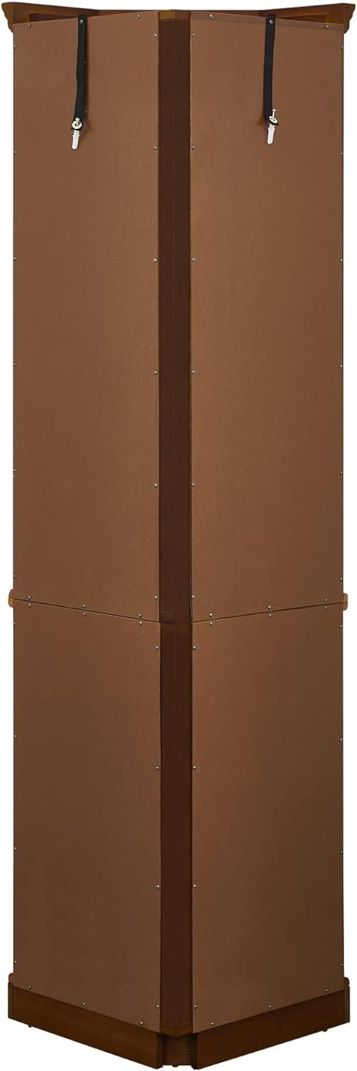 Luxury Corner Curio Cabinet with LED Lighting - 5-Shelf Display Cabinet in Walnut