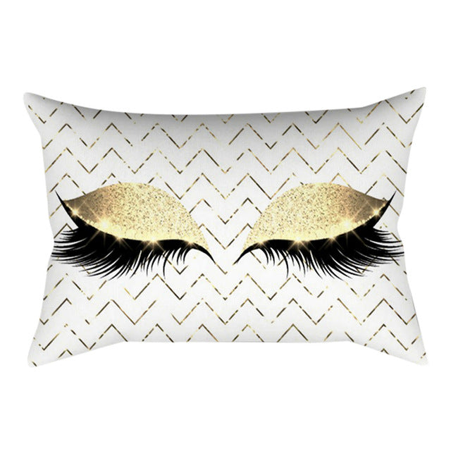 Eyelash Out Soft Velvet Cushion Cover 30x50cm Marble Pillow Cases funny cushions new Home Sofa Bed decor fashion on pillow eprolo
