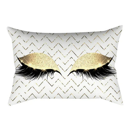 Eyelash Out Soft Velvet Cushion Cover – Chic Marble Pillow Case for Home & Sofa Decor - Shello's Creative Boutique