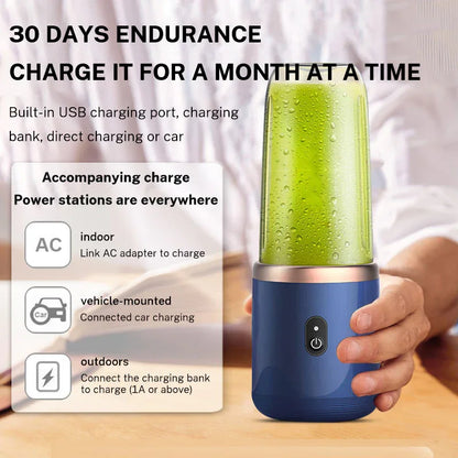 Juicer Portable Six Blade Charging Small Household Juice Cup Fully Automatic and Multifunctional Juice Cup - Shello's Creative Boutique