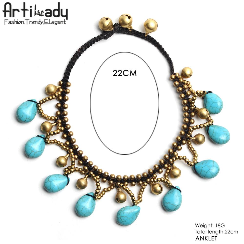 Artilady stone beads anklet women jewelry Shello Creative Boutique