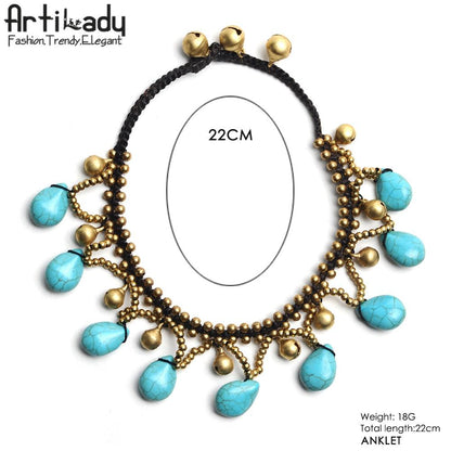 Artilady stone beads anklet women jewelry Shello Creative Boutique