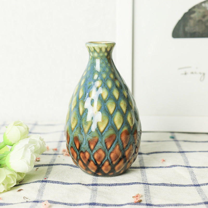 Ceramic Aromatherapy Bottle Creative Home Mini Ceramic Vase Ornament Decoration Hydroponic Small Vase Concave Bottle Convex Bottle eprolo