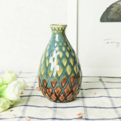 Ceramic Aromatherapy Bottle – Unique Concave & Convex Mini Vase - Shello's Creative Boutique
