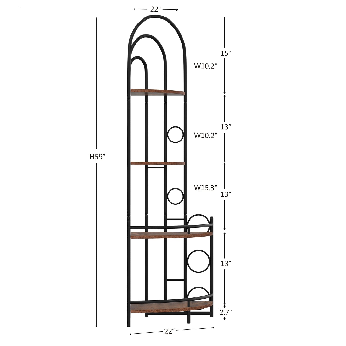 4-Tier Corner Bookshelf, Modern Style, Plant Stand with Metal Frame - Shello's Creative Boutique