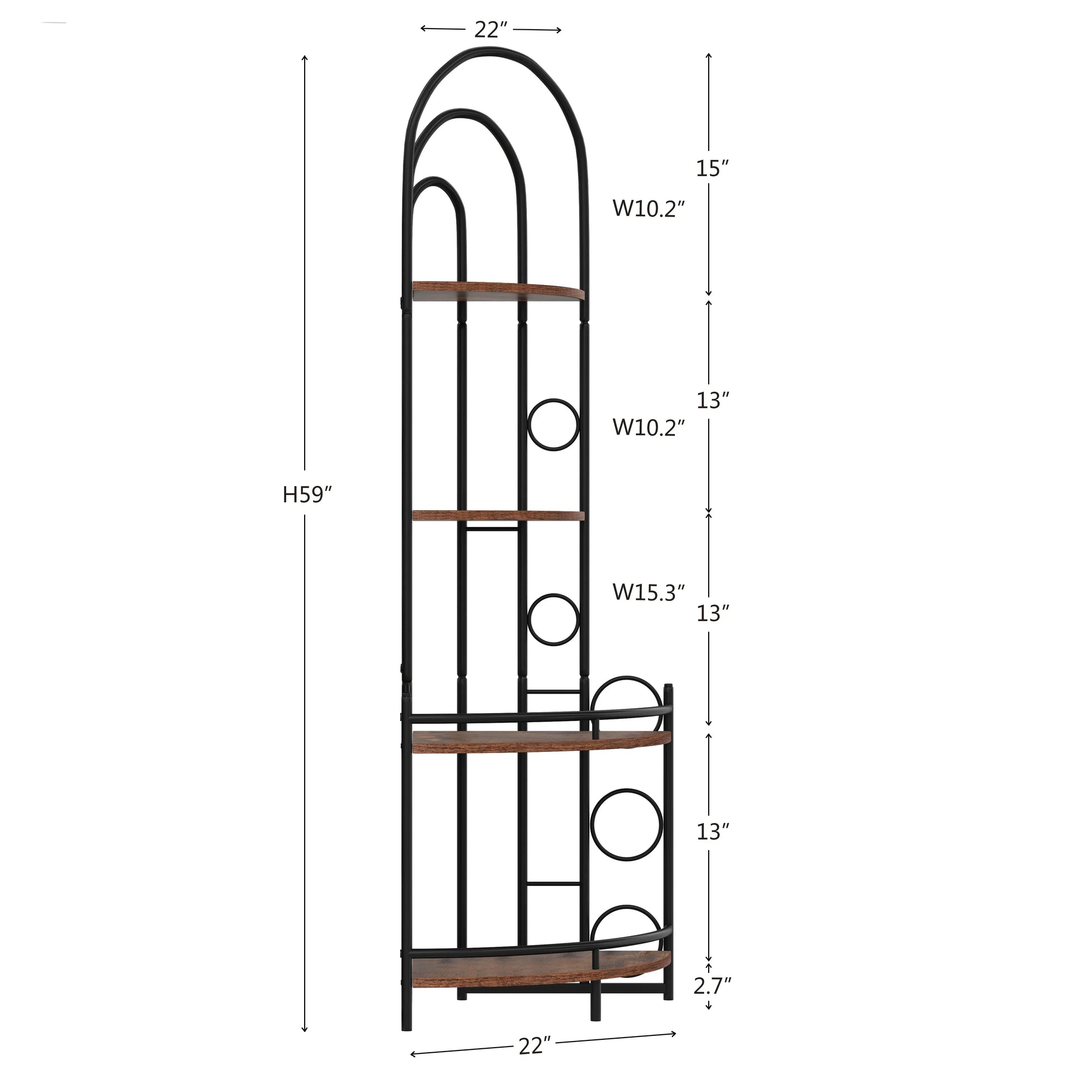 4-Tier Corner Bookshelf, Modern Style, Plant Stand with Metal Frame - Shello's Creative Boutique