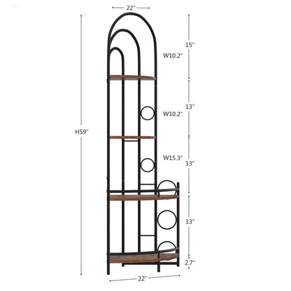 4-Tier Corner Bookshelf, Modern Style, Plant Stand with Metal Frame - Shello's Creative Boutique