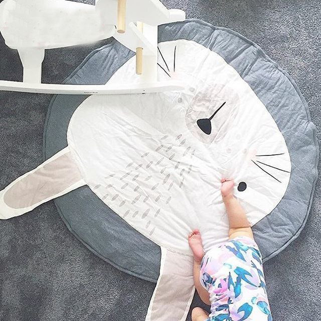 90CM Kids Play Game Mats Round Carpet Rugs Mat Cotton Swan Crawling Blanket Floor Carpet Toys Room Decoration INS Baby Gifts Shello Creative Boutique