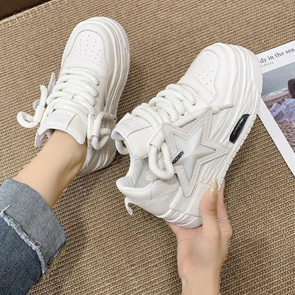 Women Sneakers Platform Casual Sports Star Design Vulcanized Shoes - Shello's Creative Boutique