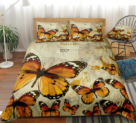 Home Textile Bedding Sheet Quilt Cover Pillowcase Butterfly Three or Four Piece Set eprolo