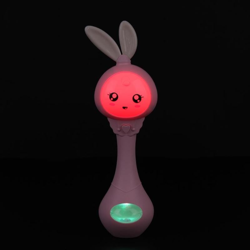 Musical Flashing Baby Rattles Infant Bells Juguetes Rabbit Hand Bells Rattles Newborn Baby Toy Early Educational Baby Toys 0-12M eprolo