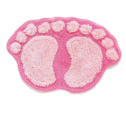 Footprint Bath Mat - Non-Slip Plush Bathroom Rug 58.5x38.5cm - Shello's Creative Boutique