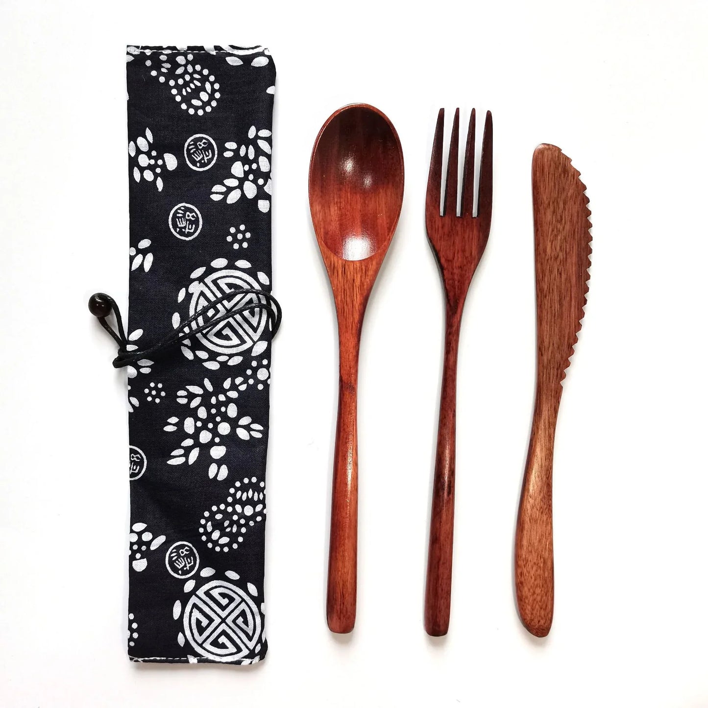 Japanese Style Long Handled Spoons, Forks, Chopsticks, Three Piece Set Of Wooden Portable Tableware, Chopsticks, Spoons, Set - Shello's Creative Boutique