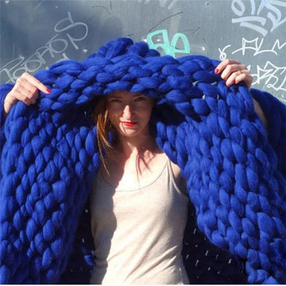 Chunky Knitted Blanket – Cozy Luxury for Every Season - Shello's Creative Boutique