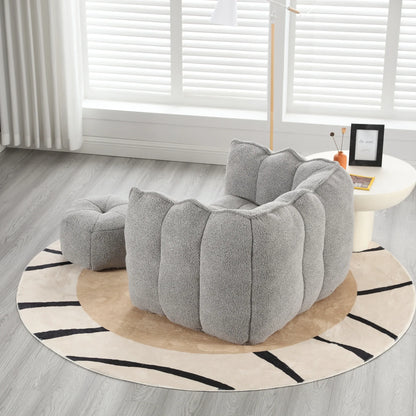 Soft Bean Bag Chair with High Resilient Foam Comfortable Square Lazy Sofa with Footstool - Shello's Creative Boutique