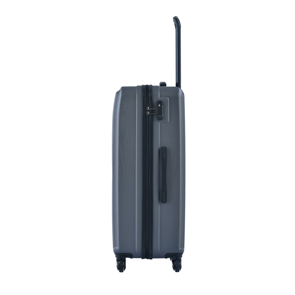 3 Piece Luggage Sets ABS Lightweight Suitcase with Two Hooks, Spinner Wheels, TSA Lock, (20/24/28) Gray eprolo