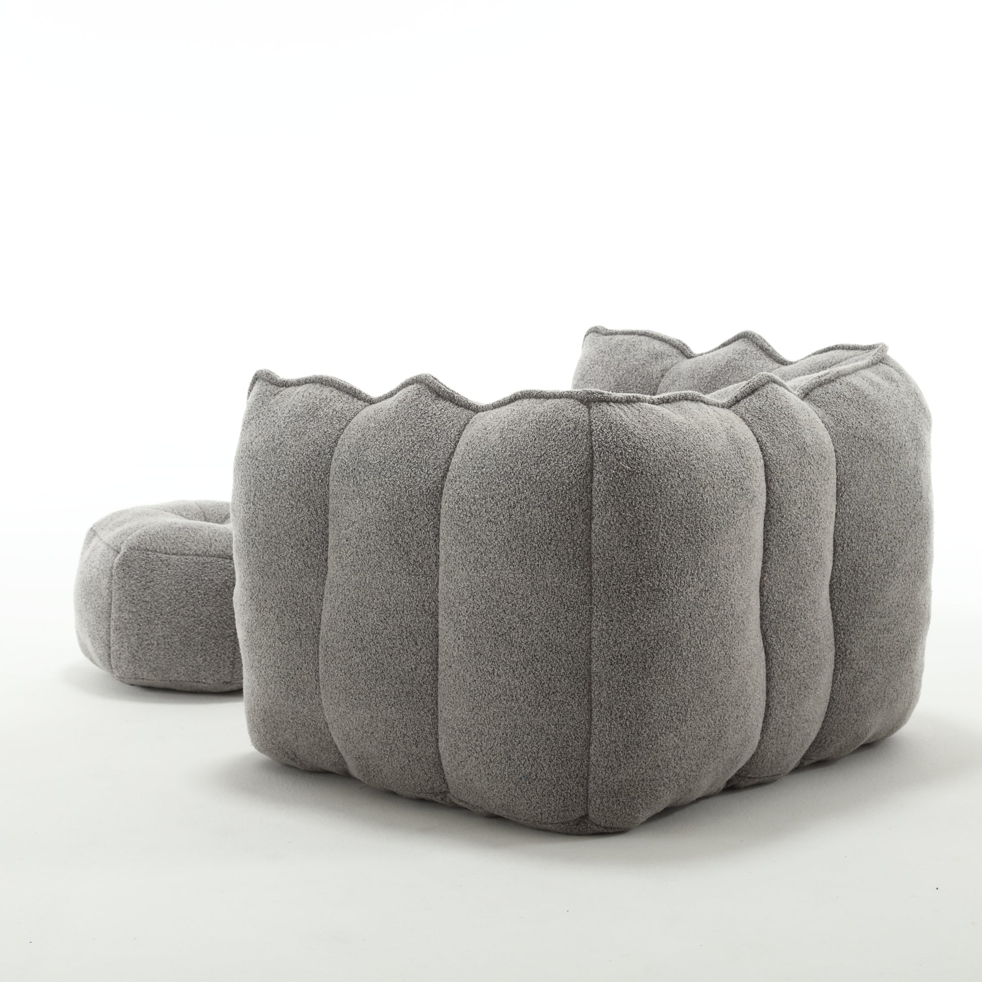 Soft Bean Bag Chair with High Resilient Foam(Chips)for living room and bedroom,Comfortable Square Lazy Sofa with Footstool eprolo