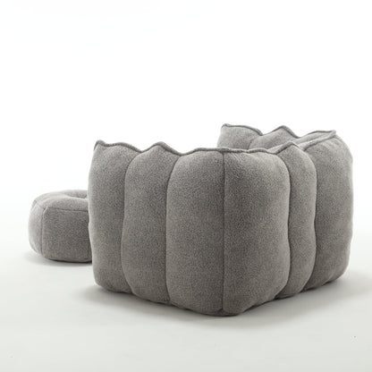 Soft Bean Bag Chair with High Resilient Foam Comfortable Square Lazy Sofa with Footstool - Shello's Creative Boutique