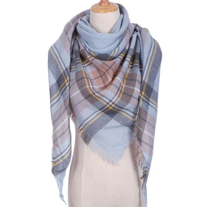 Winter Triangle Scarf For Women Brand Designer Shawl Cashmere Plaid Scarves Blanket Wholesale Drops - Shello's Creative Boutique
