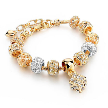 Szelam Luxury Crystal Heart Charm Bracelets & Bangles Gold Bracelets For Women Jewellery Pulseira Feminina Sbr160056 eprolo