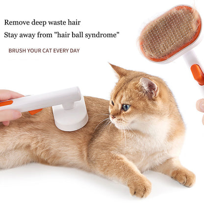 Self-Cleaning Pet Hair Removal Brush - One-Click Grooming Comb for Cats & Dogs
