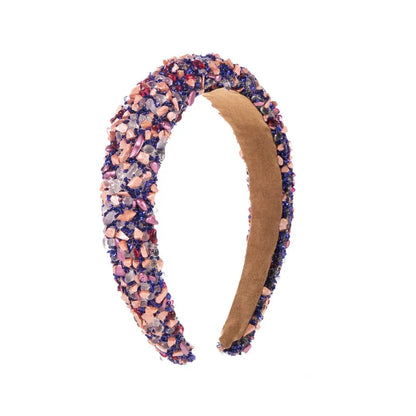 Exaggerated Baroque Colorful Crystal Candy Sponge Wide Edge Hair Hoop Headband - Shello's Creative Boutique