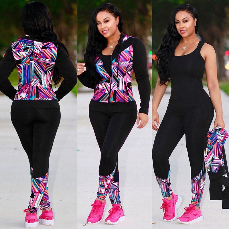 TWO PIECE SET Print Hoodies Vogue Tracksuit Pants Tweed Jacket Long Sleeve Women Sweat Suit Plus Size Sweatshirt Winter Outfits eprolo