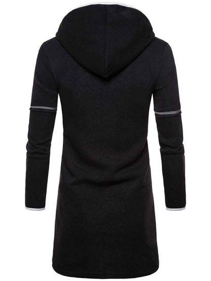 Open Front Long Sleeve Longline Hoodie