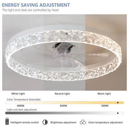 Modern Acrylic Ceiling Fan Light – Sleek, Smart & Silent Comfort - Shello's Creative Boutique