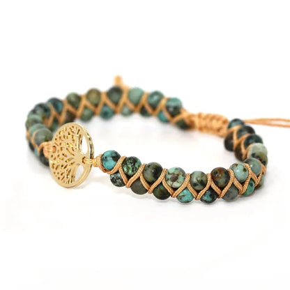 Vintage Leather Bracelets natural Stone Wrap Bracelets for men and Women tree Boho Friendship Bracelet Handmade Jewelry - Shello's Creative Boutique
