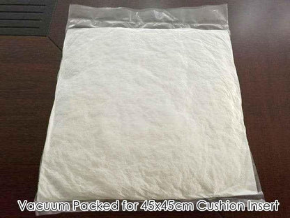 45x45cm Cushion Insert - Soft White Peached Fabric Inner with PP Cotton Filling (450g) - Shello's Creative Boutique