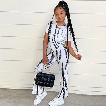 Children's Clothing Suit New Ins Style Children Clothing Girls Suit Printing Short-Sleeved Suit - Shello's Creative Boutique