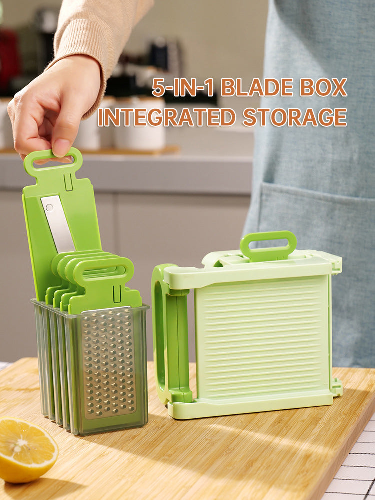 5-IN-1 BL ADE BOX INTEGRATED STORAGE Fruit Chopper Slicer Dicer Cutter Grinder Set Vegetable Processor Slicer Cutter eprolo